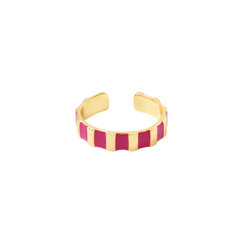 INES Lacquer adjustable thin ring - Raspberry