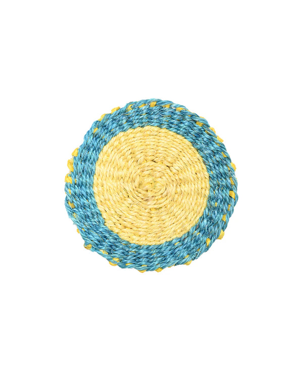 JOHARI:Blue & Yellow Woven Coaster