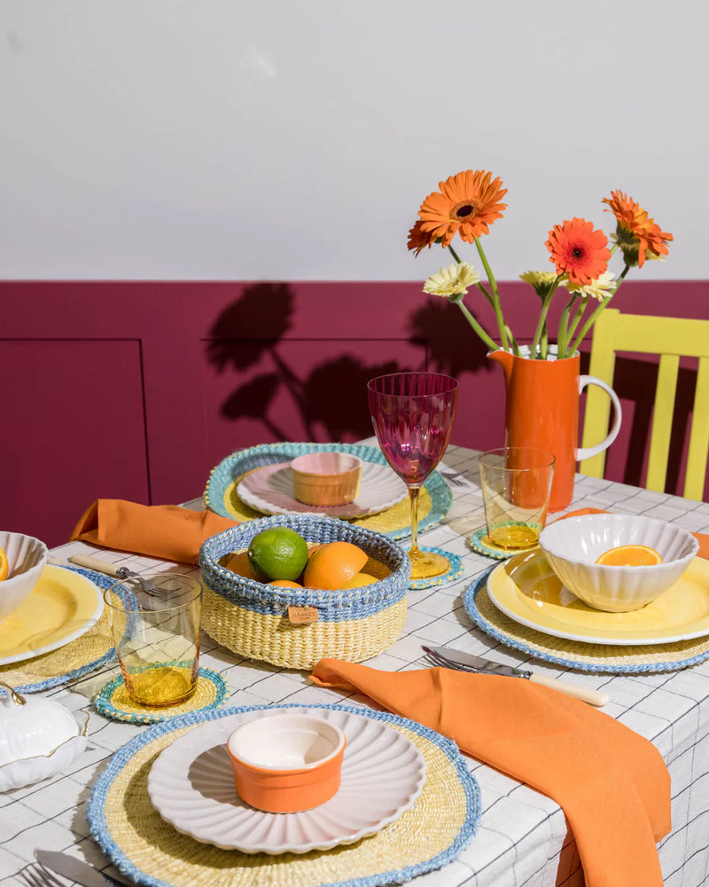 JOHARI:Blue & Yellow Woven Placemat