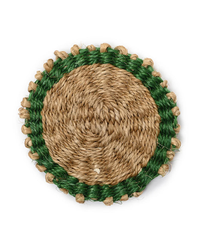 KAMARIA:Green & Brown Woven Coaster