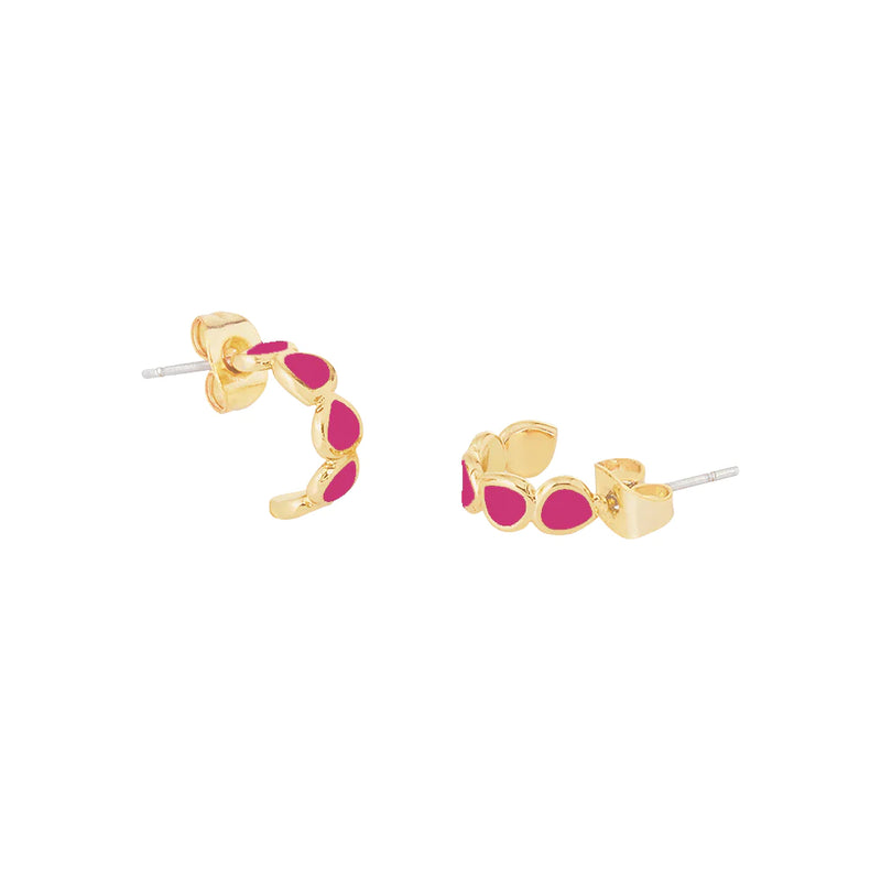 LUMI Small Thin Hoop Earrings Cabaret Pink