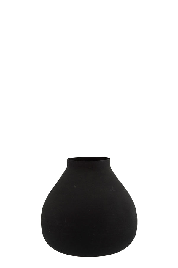 Iron Cylinder Matt Black Vase