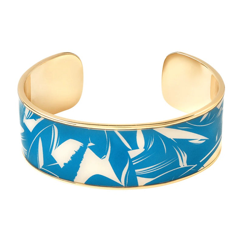 MONTECITO Printed adjustable lacquer palms cuff bangle