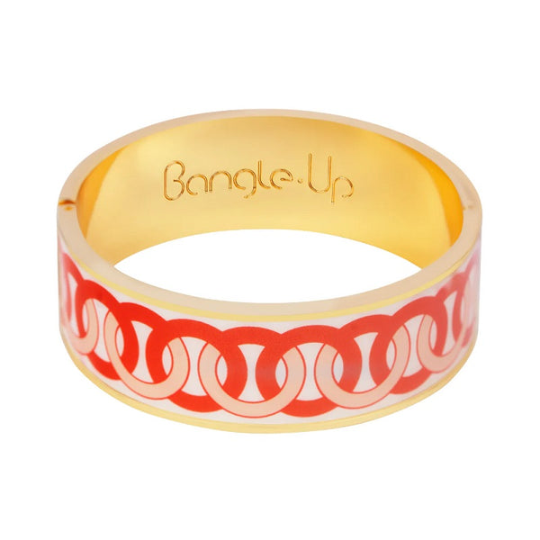 RING PRINT Bracelet with clasp in printed lacquered gold metal