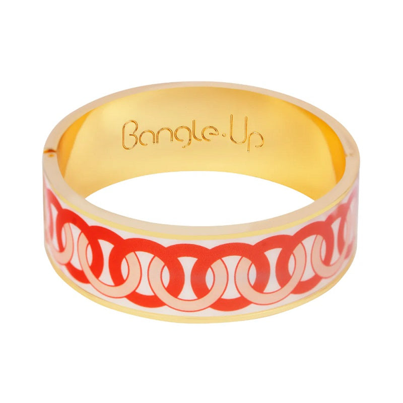 RING PRINT Bracelet with clasp in printed lacquered gold metal