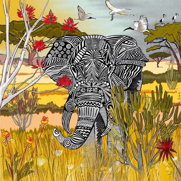 Elephant Savannah, Alu print