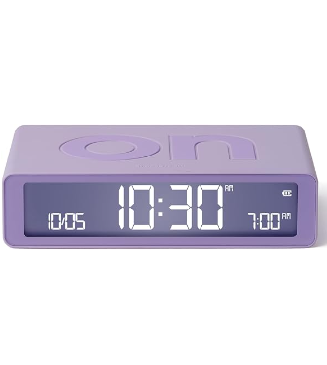 LEXON FLIP CLASSIC LCD ALARM CLOCK - LILAC
