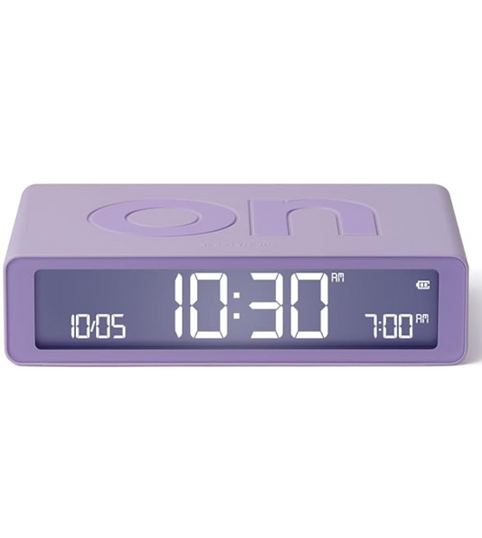 LEXON FLIP CLASSIC LCD ALARM CLOCK - LILAC