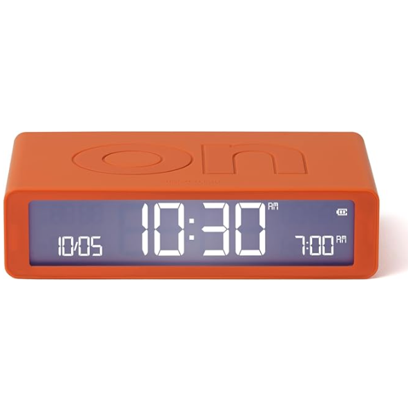 LEXON FLIP CLASSIC LCD ALARM CLOCK - ORANGE