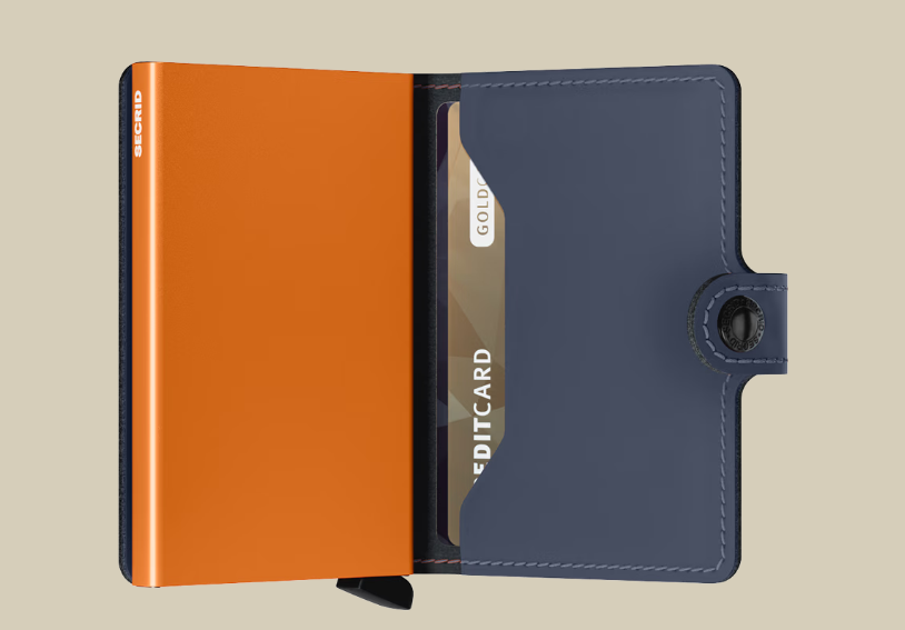 SECRID MINIWALLET MATTE NIGHTBLUE & ORANGE