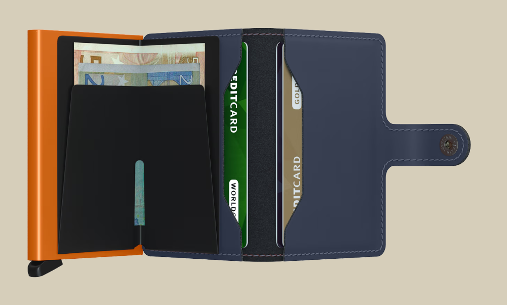 SECRID MINIWALLET MATTE NIGHTBLUE & ORANGE