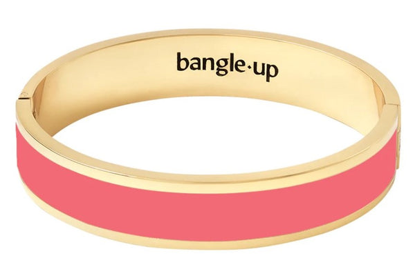 BANGLE 1,2cm lacquer clasp bracelet in gilded metal Ispahan pink