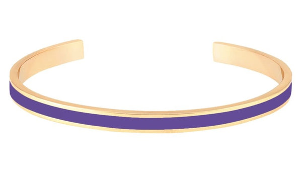 BANGLE Adjustable thin bangle in gilded brass and lacquer Deep Purple