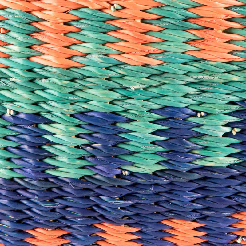 YENDI:Child's Blue & Orange Pattern Bike Basket