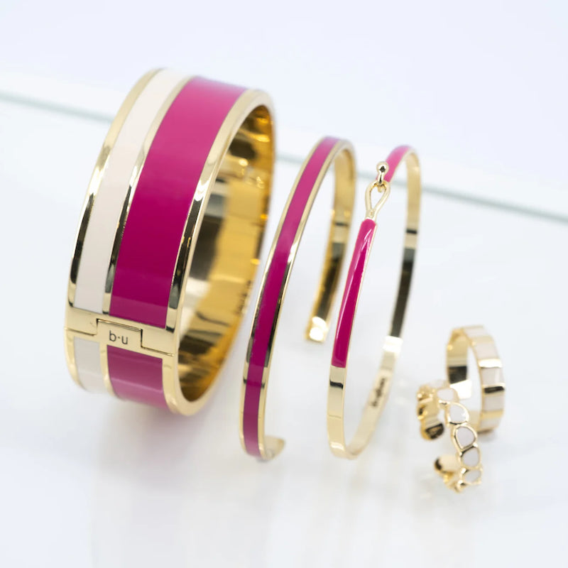 VAPORETTO Two-tone lacquer clasp bracelet - Raspberry