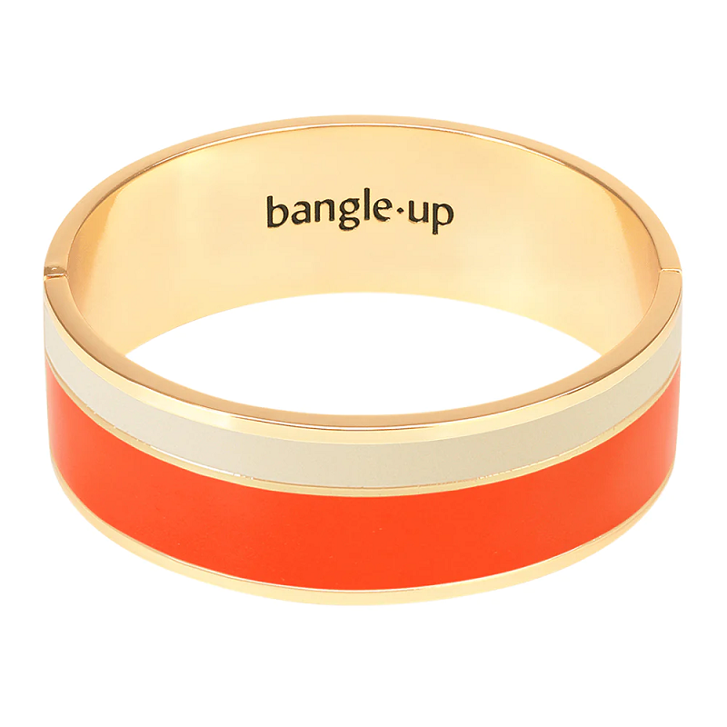 VAPORETTO Two-tone lacquer clasp bracelet - Tangerine/White Sand