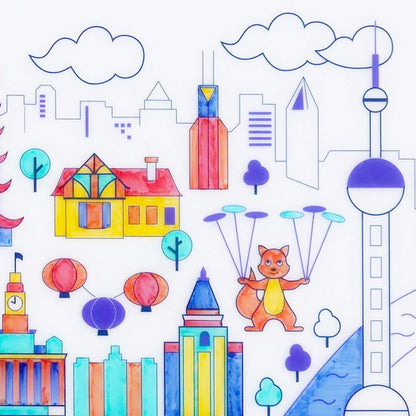 SUPER PETIT LARGE DRAWING KIT FUTURISTIC CITY