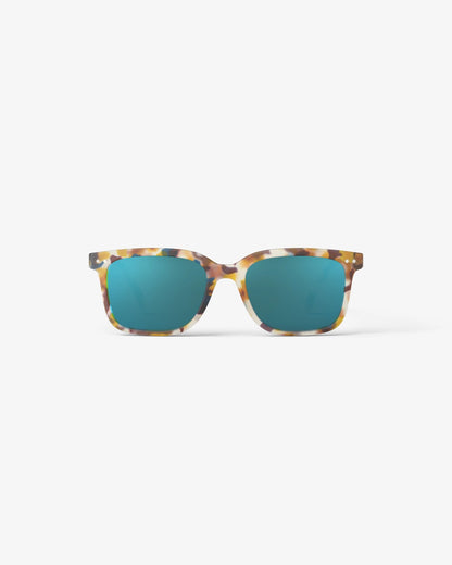 Adult #L Blue Tortoise Mirror Sunglasses