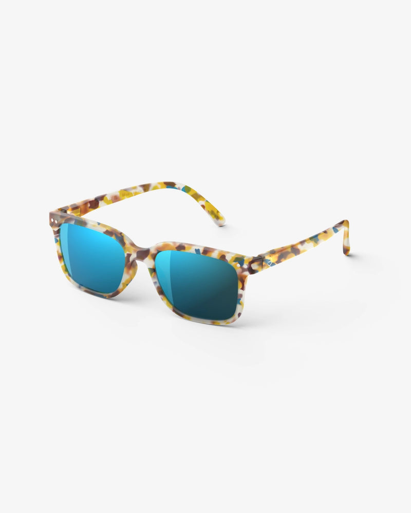 Adult #L Blue Tortoise Mirror Sunglasses