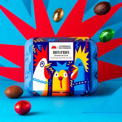 Dark and milk chocolate easter eggs