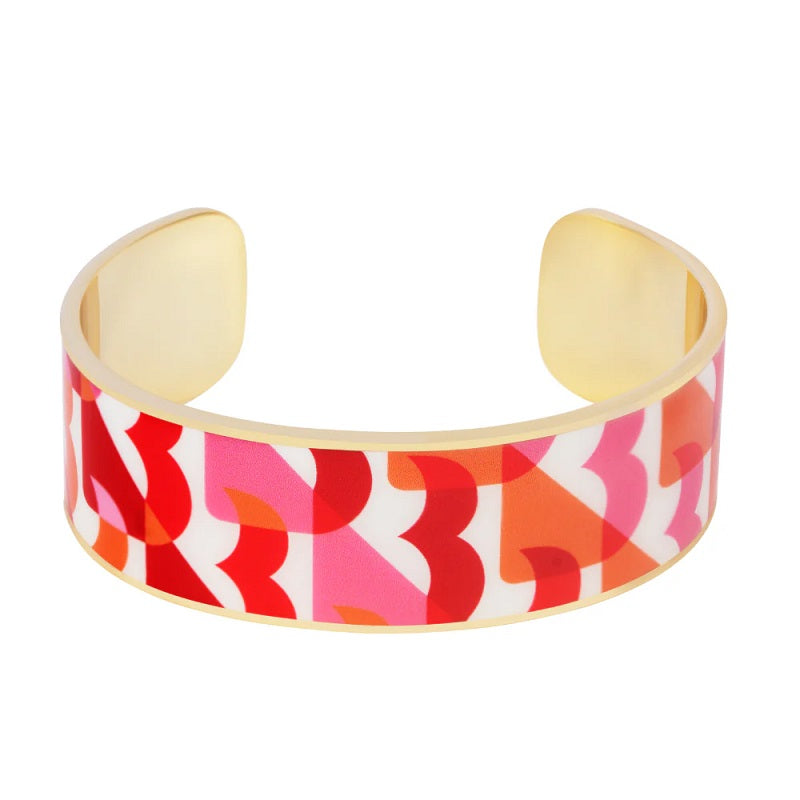 B PRINT Printed lacquer cuff - Salsa red