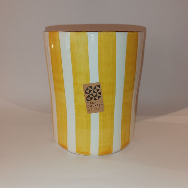 Bold Stripes Yellow Vase