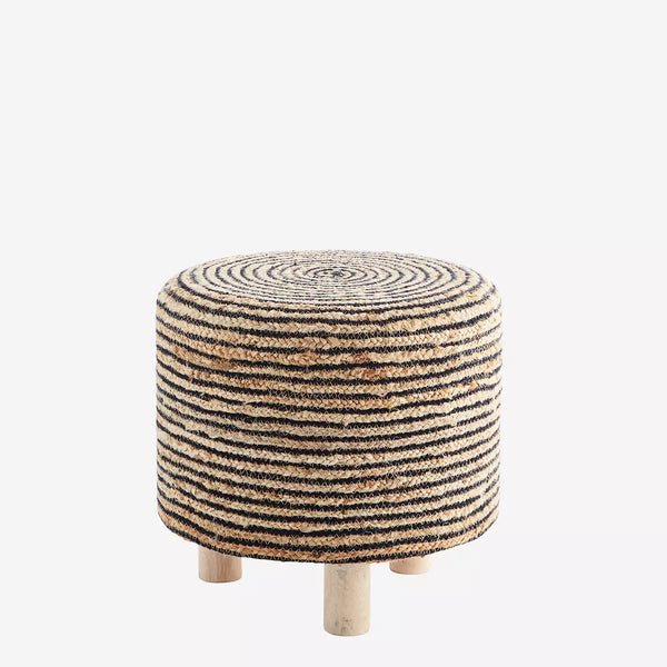 Hand braided jute stool