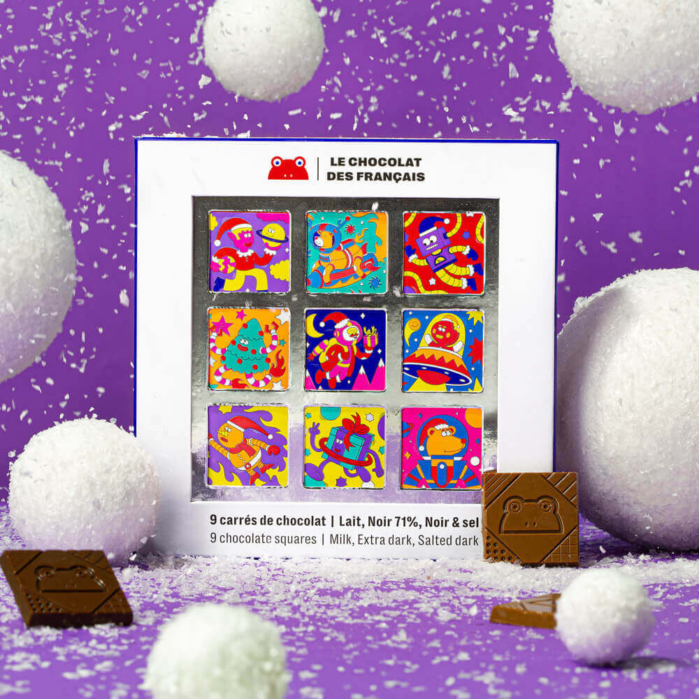 Box of 9 chocolate squares - Christmas 🛸