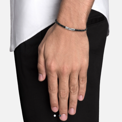 Cruz Rope Bracelet black in sterling sliver M