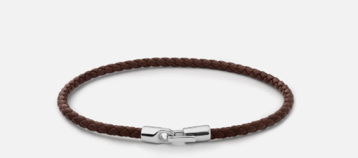 Cruz Leather Bracelet in Sterling Silver M