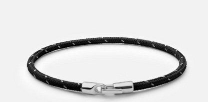 Cruz Rope Bracelet black in sterling sliver M