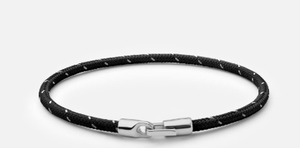 Cruz Rope Bracelet black in sterling sliver M