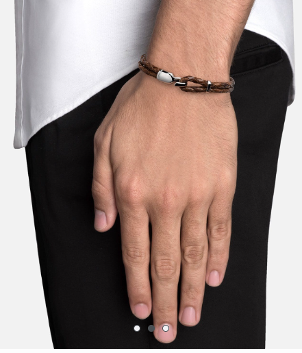 Single Trice bracelet in brown Sterling Silver L
