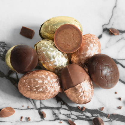 Dark and milk chocolate easter eggs