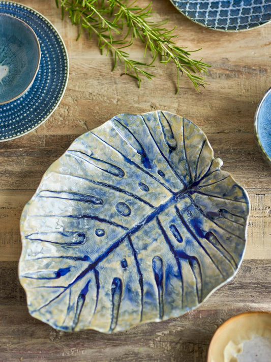 Rowan Serving Plate, Blue, Stoneware