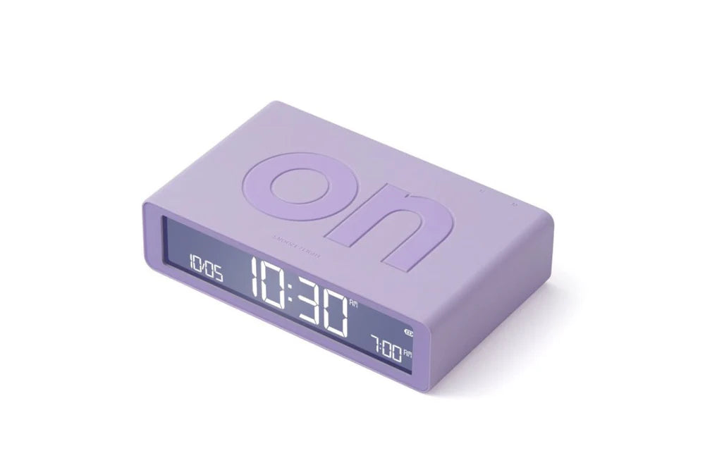 LEXON FLIP CLASSIC LCD ALARM CLOCK - LILAC
