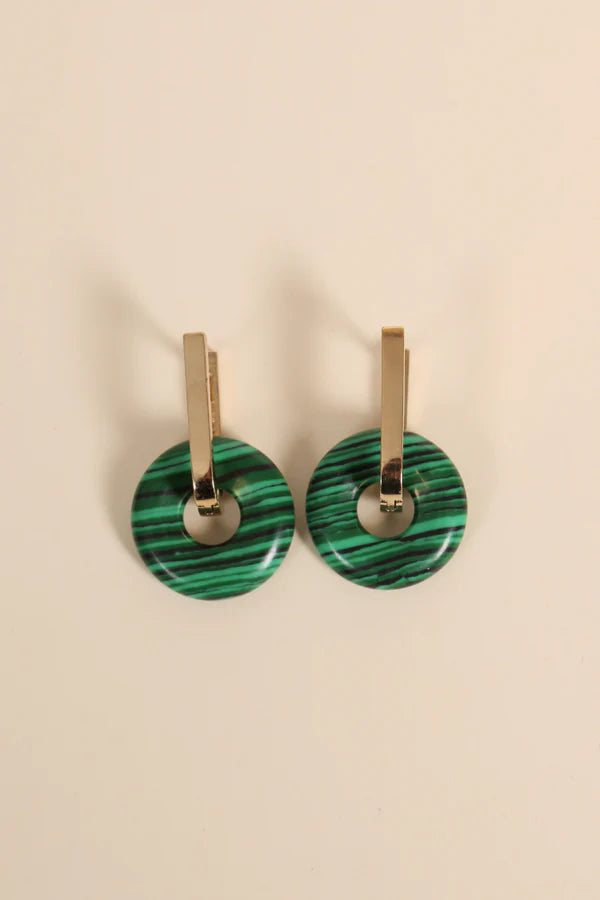 Earrings Malachite