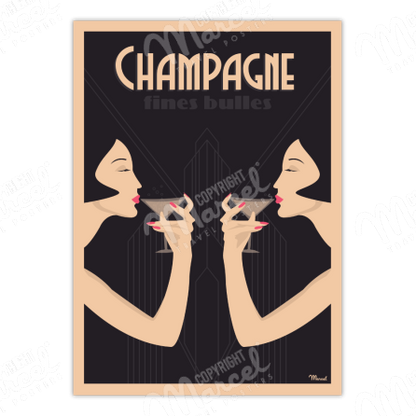 Poster CHAMPAGNE « Fine Bubbles »