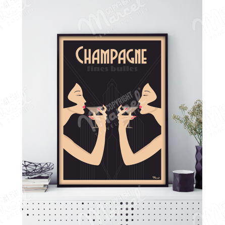 Poster CHAMPAGNE « Fine Bubbles »