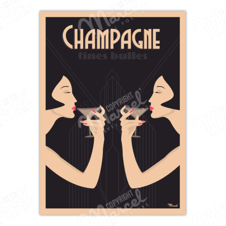 Poster CHAMPAGNE « Fine Bubbles »