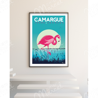 Poster LA CAMARGUE "Flamingos"