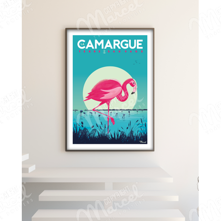 Poster LA CAMARGUE "Flamingos"