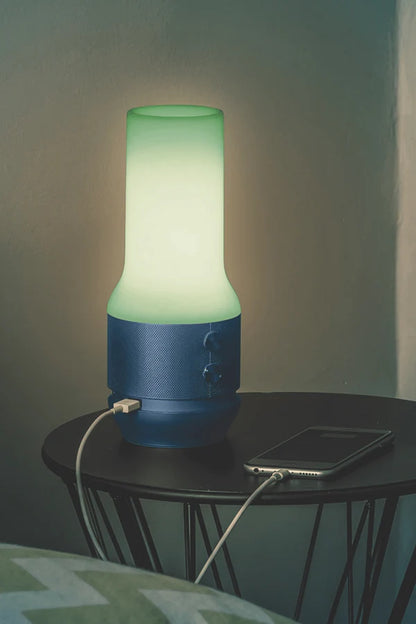Terrace+ lights and speaker in Gun / soft gold