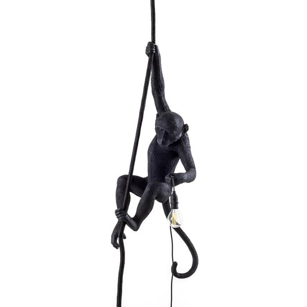 Black Monkey With Rope Outdoor Lamp