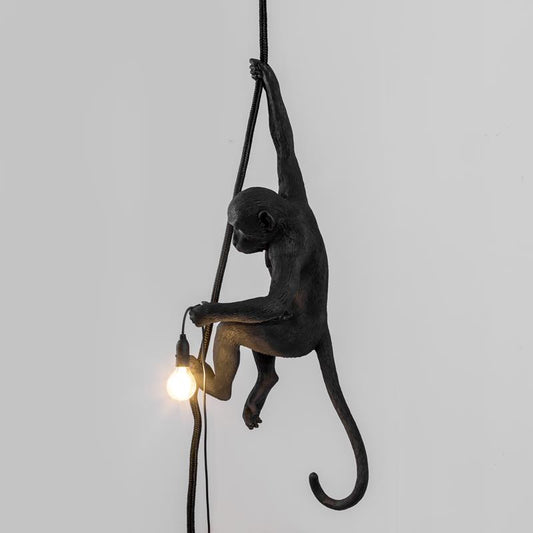 Black Monkey With Rope Outdoor Lamp