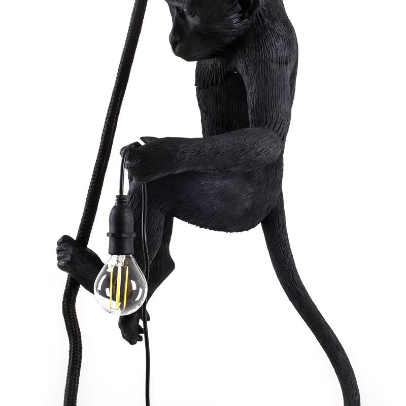 Black Monkey With Rope Outdoor Lamp