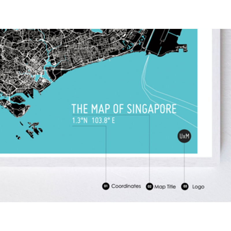 Singapore Map Cyan