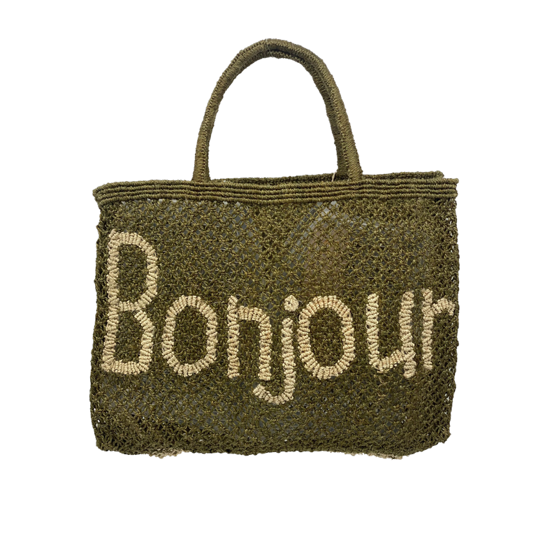 Bonjour Olive and Natural Bag