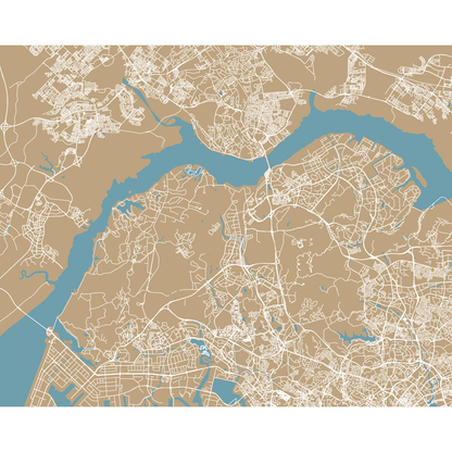 Singapore Map Bronze