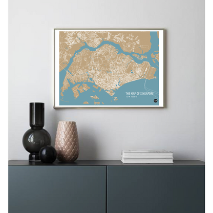 Singapore Map Bronze